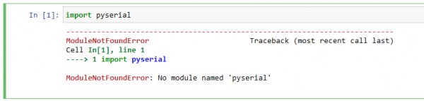 No module named 'pyserial'.